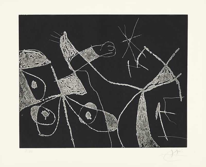 Joan Miró – Serie Mallorca - Negro y blanco VI, 1973 – Gravure à l'eau-forte Joan Miró – Serie Mallorca - Negro y blanco VI, 1973 – Gravure à l'eau-forte