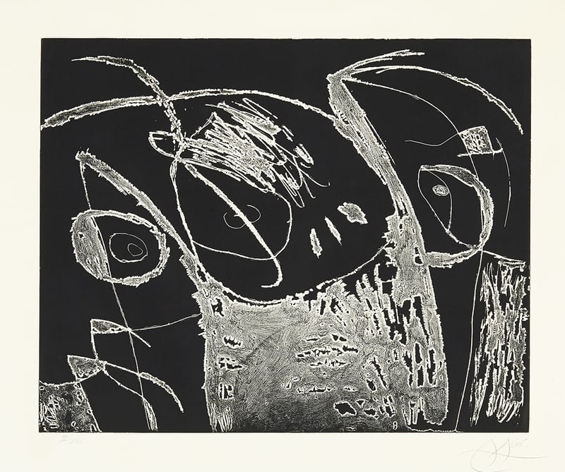Joan Miró – Serie Mallorca - Negro y blanco IX, 1973 – Gravure à l'eau-forte