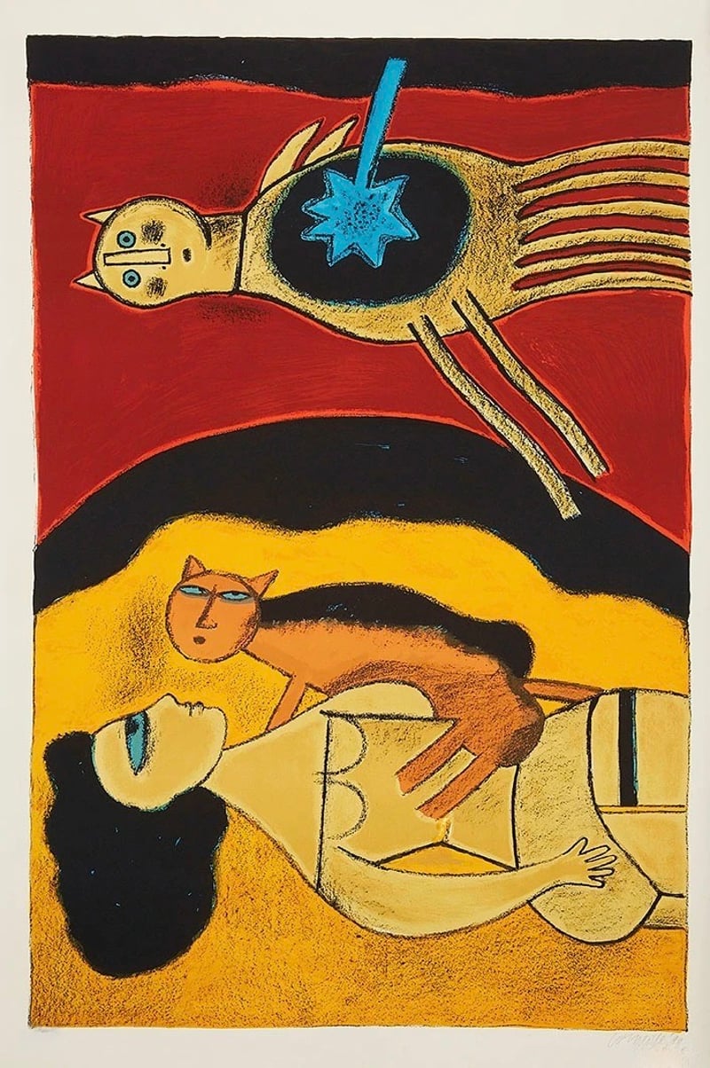 Guillaume Corneille – Blauer Stern, 1999 – Litografía