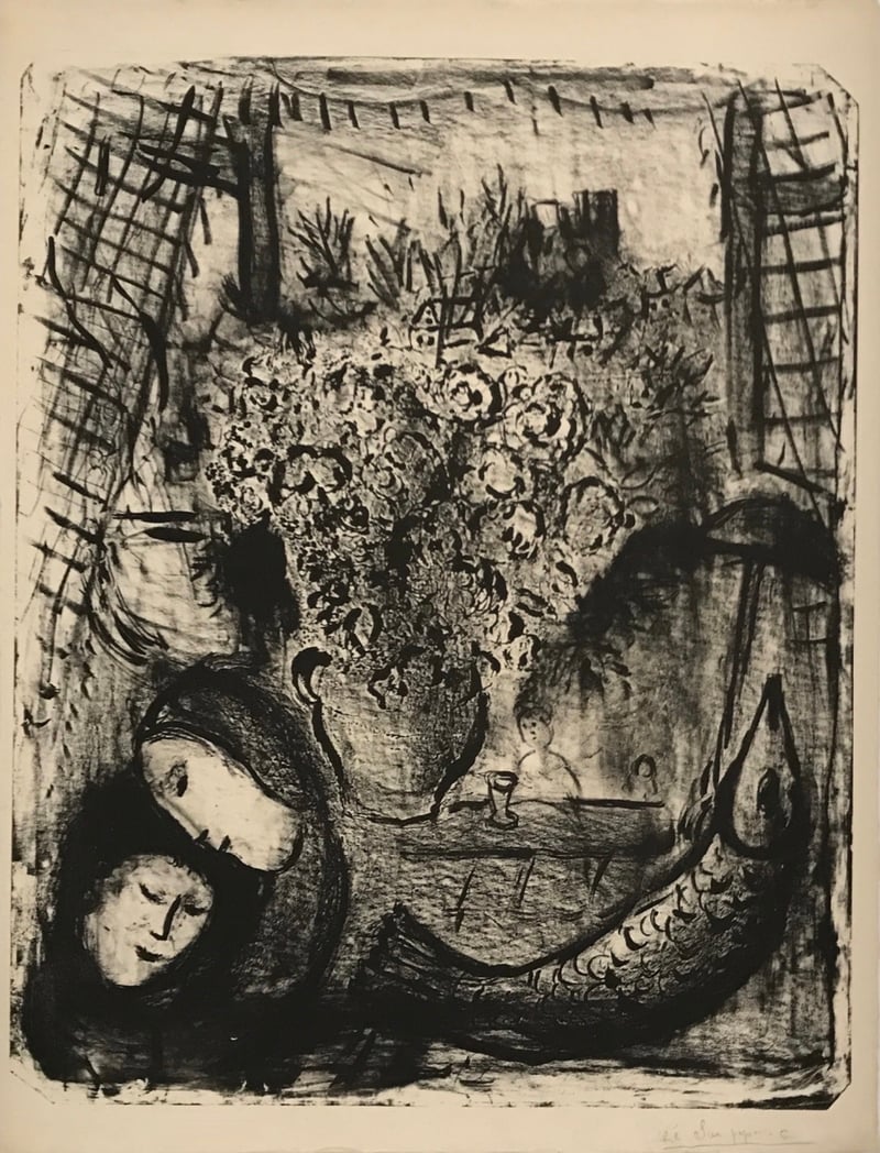 Marc Chagall – Paysage, 1956 – Litografía Marc Chagall – Paysage, 1956 – Litografía