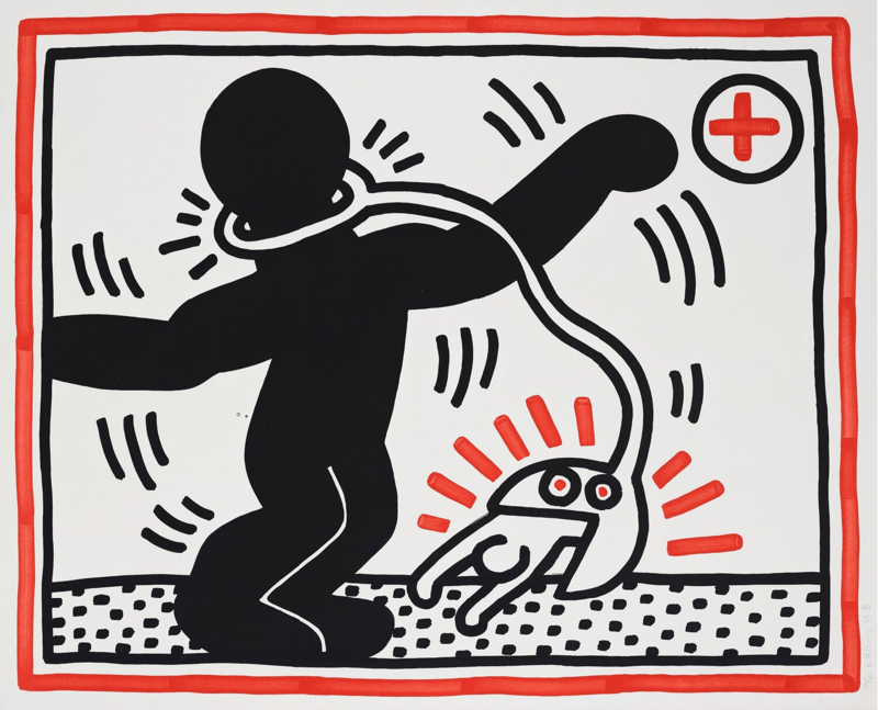 Keith Haring – Untitled 1 (from Free South Africa), 1985 – Lithograph Keith Haring – Untitled 1 (from Free South Africa), 1985 – Lithograph