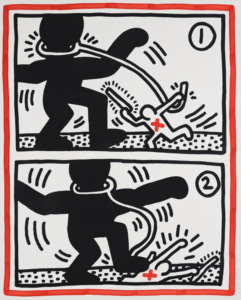 Keith Haring – Untitled 2 (from Free South Africa), 1985 – Litografía Keith Haring – Untitled 2 (from Free South Africa), 1985 – Litografía