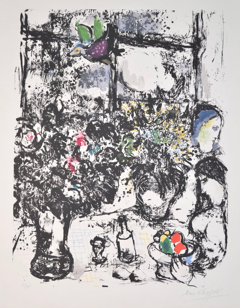 Marc Chagall – Nature Morte En Bouquet - M299, 1960 – Lithografie