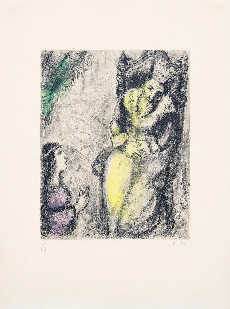 Marc Chagall – Bath-Sheba at the Feet of David, 1958 – Ets