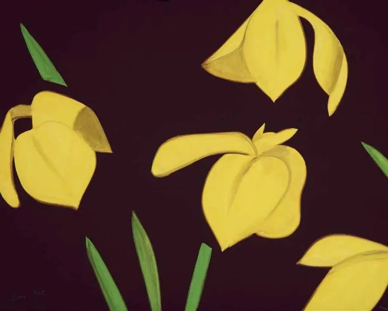 Alex Katz – Yellow Flags on Brown, 2023 – Archival Print Alex Katz – Yellow Flags on Brown, 2023 – Archival Print