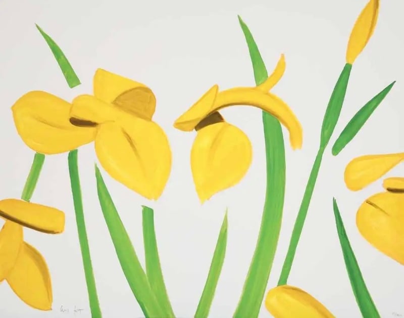 Alex Katz – Yellow Flags on White, 2023 – Archival Print Alex Katz – Yellow Flags on White, 2023 – Archival Print