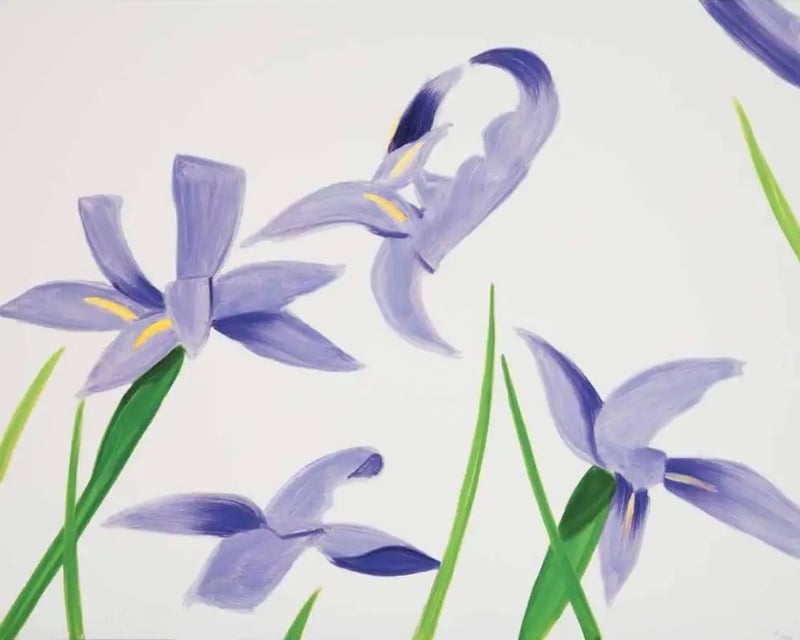 Alex Katz – Purple Irises on White, 2023 – Archival Print