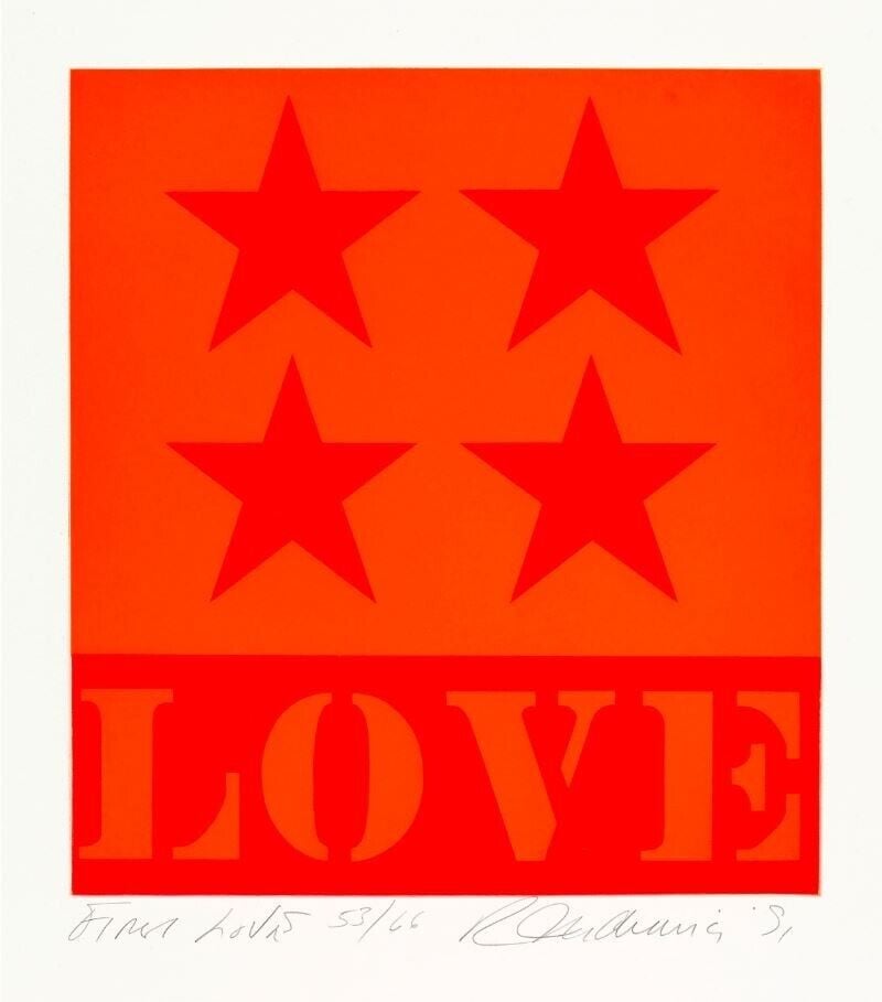 Robert Indiana – First Love, 1991 – Aguatinta Robert Indiana – First Love, 1991 – Aguatinta