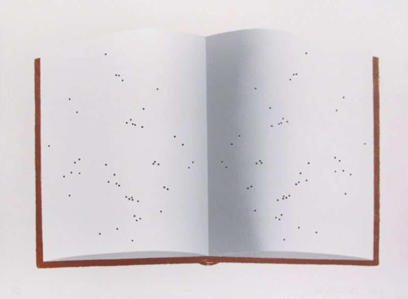 Ed Ruscha – Open Book With Worm Holes, 2012 – Lithographie