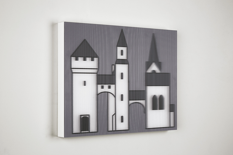 Julian Opie – Medieval Village 1, 2019 – Mixed média