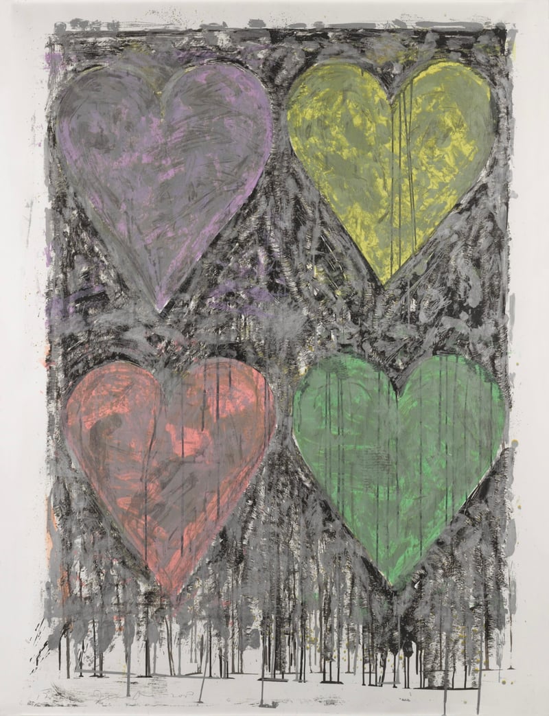 Jim Dine – Four Hearts in Silver, 2007 – Mixed Media Jim Dine – Four Hearts in Silver, 2007 – Mixed Media