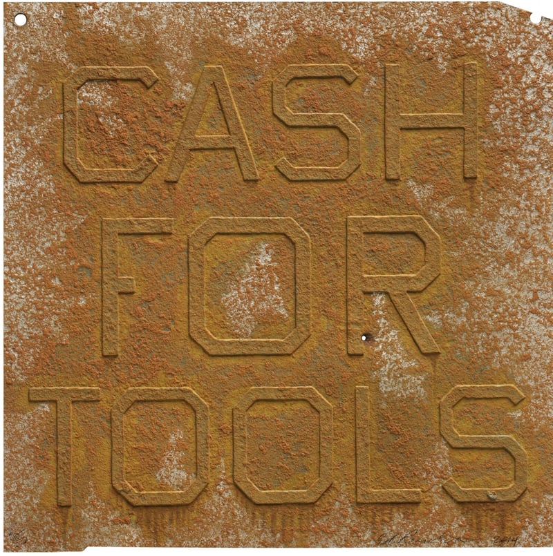 Ed Ruscha – Cash for Tolls 2 (from Rusty Signs), 2014 – Técnica mixta