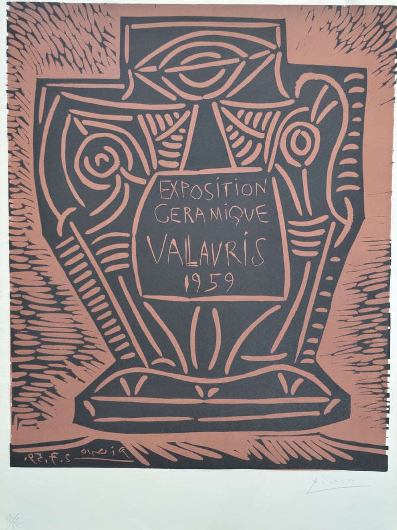 Pablo Picasso – Exposition Céramique Vallauris - B1286, 1959 – Linosnede