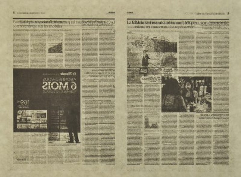 Jacob Kassay – Untitled 2/7 (Le Monde), 2013 – Lithographie Jacob Kassay – Untitled 2/7 (Le Monde), 2013 – Lithographie