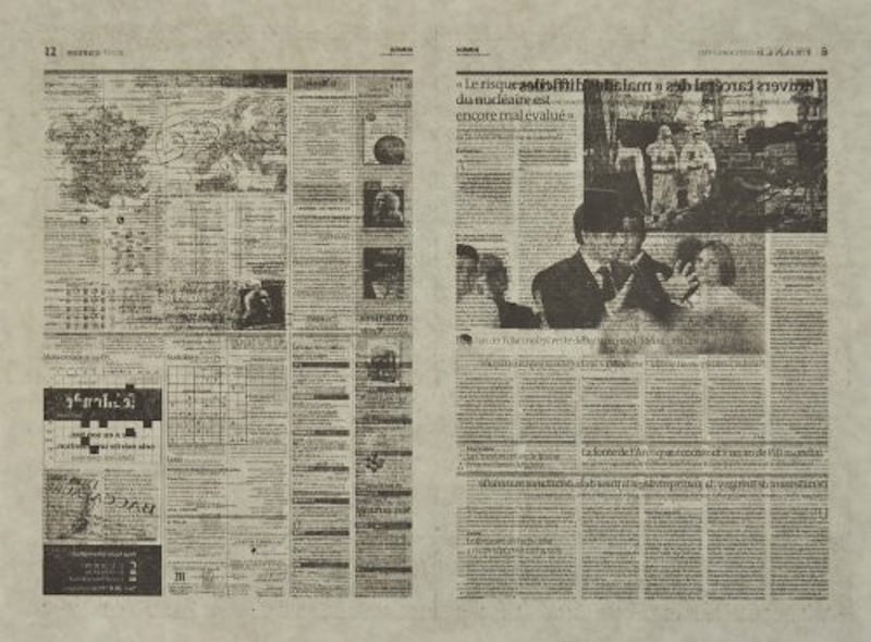 Jacob Kassay – Untitled 5/7 (Le Monde), 2013 – Lithographie