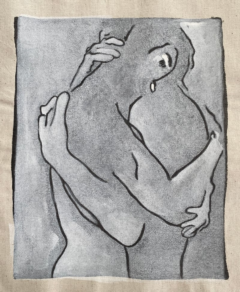 Eva Claessens – Petit Câlin IV, 2023 – Grabado en linóleo