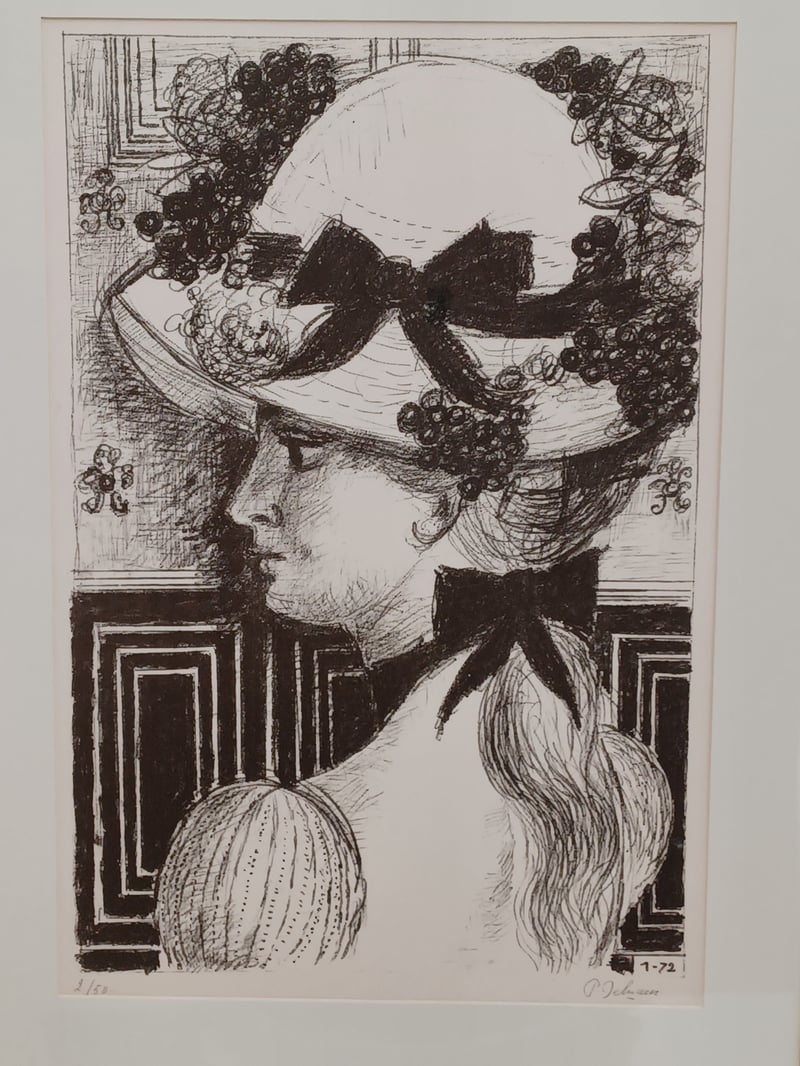 Paul Delvaux – Le Chapeau 1900, 1972 – Lithographie Paul Delvaux – Le Chapeau 1900, 1972 – Lithographie