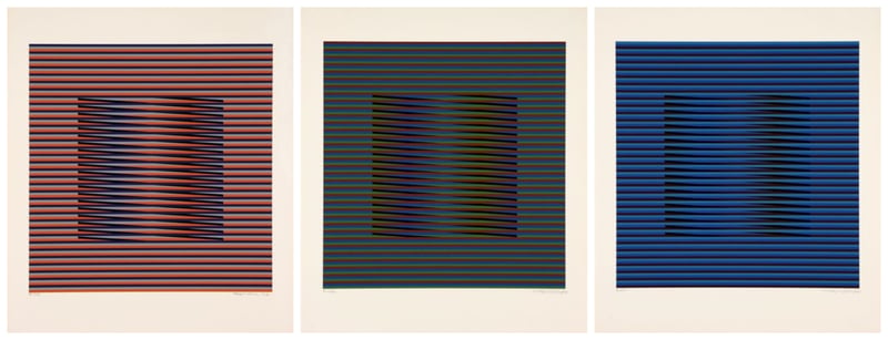 Carlos Cruz-Diez – ORANGE, VERTE y BLEU, 1977 – Siebdruck Carlos Cruz-Diez – ORANGE, VERTE y BLEU, 1977 – Siebdruck