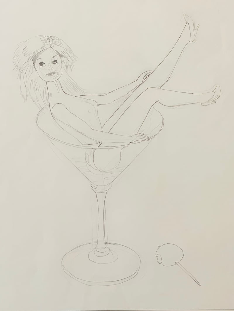 Mel Ramos – Study for Still Life: Sketch #2, 1995 – Potlood