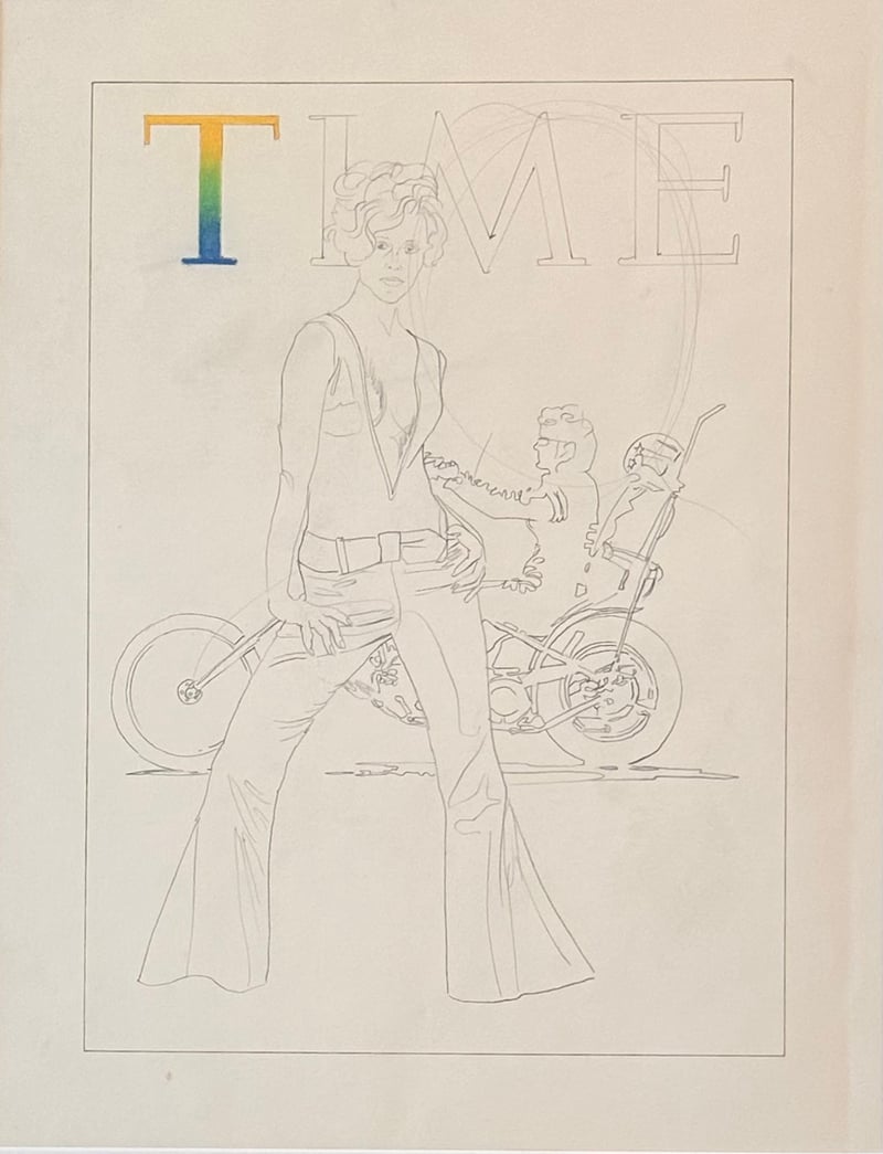Mel Ramos – Study for Fonda: Sketch #1 (TIME), 1970 – Lápiz Mel Ramos – Study for Fonda: Sketch #1 (TIME), 1970 – Lápiz