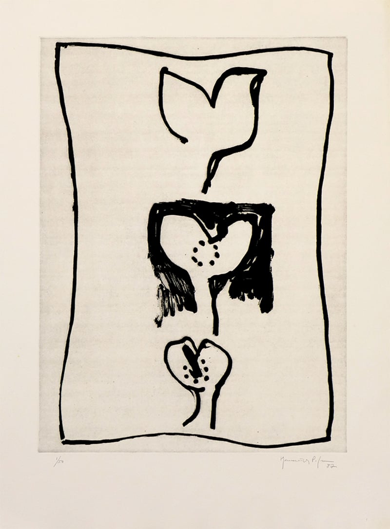 Joan Hernandez Pijuan – Hojas, 1987 – Gravure Joan Hernandez Pijuan – Hojas, 1987 – Gravure