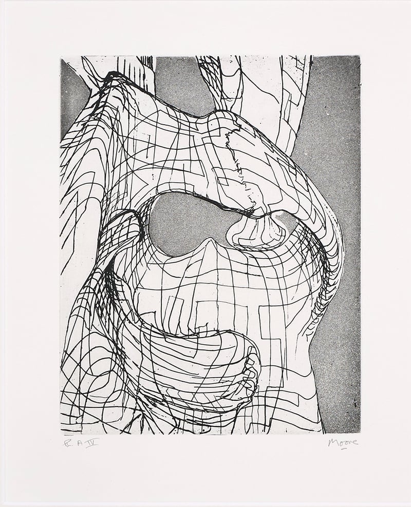 Henry Moore – Elephant skull (Plate A), 1969 – Gravure à l'eau-forte