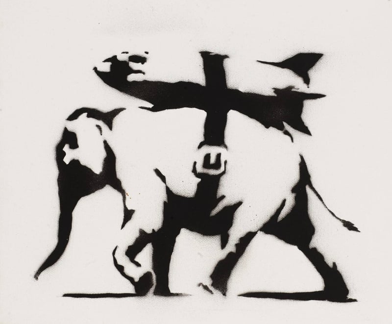 Banksy – Heavy Weaponry, 2004 – Mixed Media