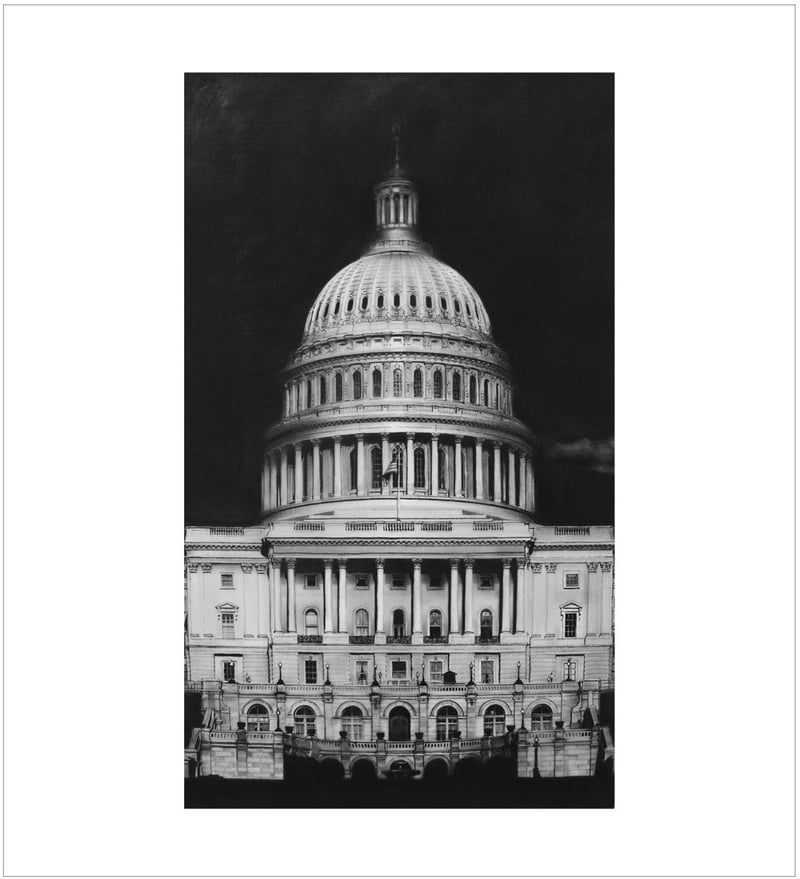 Robert Longo – Untitled (Capitol Detail), 2017 – Mixed Media
