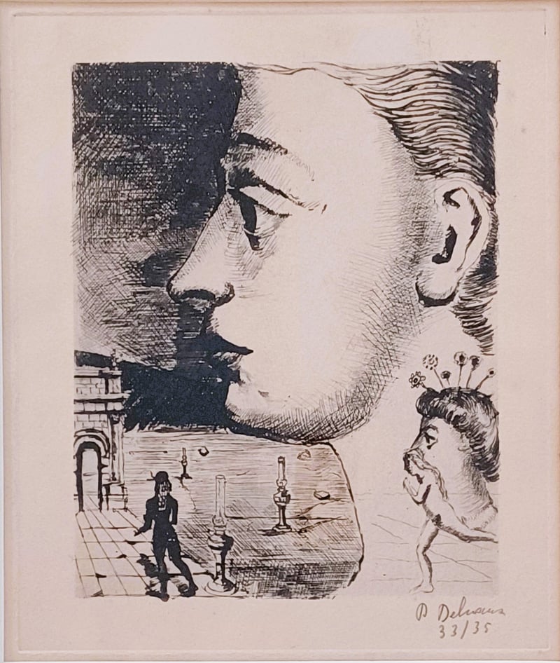 Paul Delvaux – Figure, c. 1960-65 – Radierung