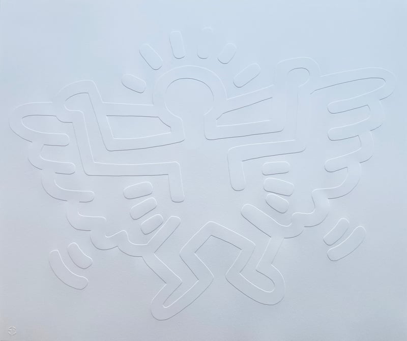 Keith Haring – White Icons (C) - Winged Angel, 1990 – Prägen