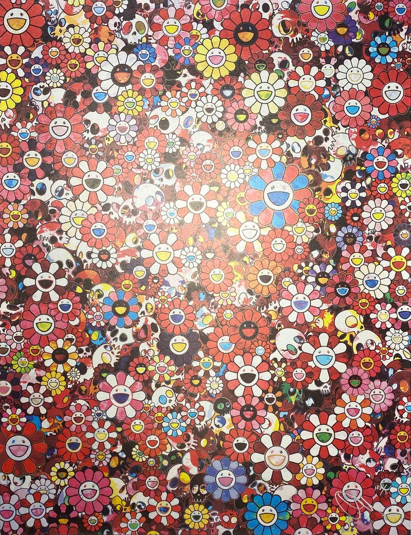 Takashi Murakami – Skulls & Flowers Red, 2013 – Offset printen