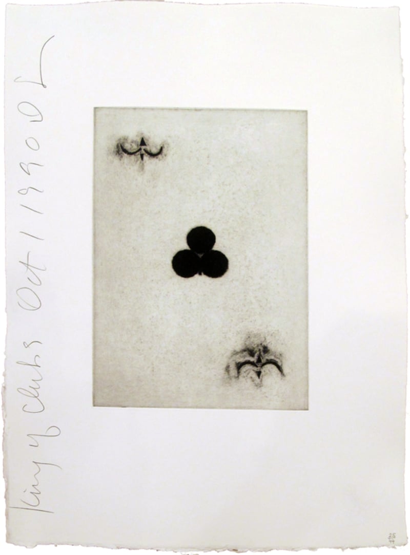 Donald Sultan – Playing Cards (King of Clubs), 1990 – Aguatinta Donald Sultan – Playing Cards (King of Clubs), 1990 – Aguatinta