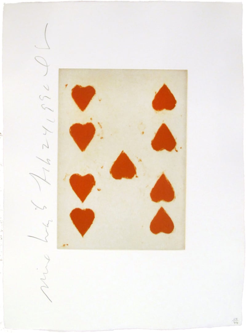 Donald Sultan – Playing Cards (Nine of Hearts), 1990 – Aquatint
