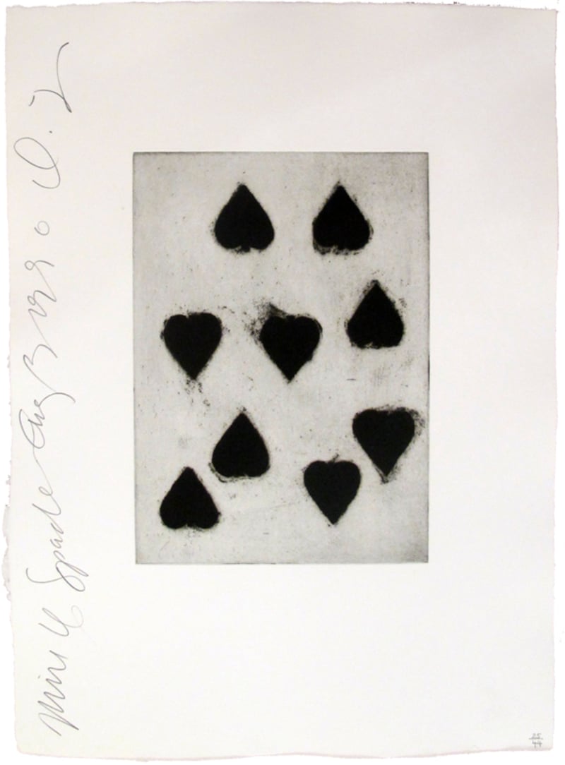 Donald Sultan – Playing Cards (Nine of Spades), 1990 – Aquatint