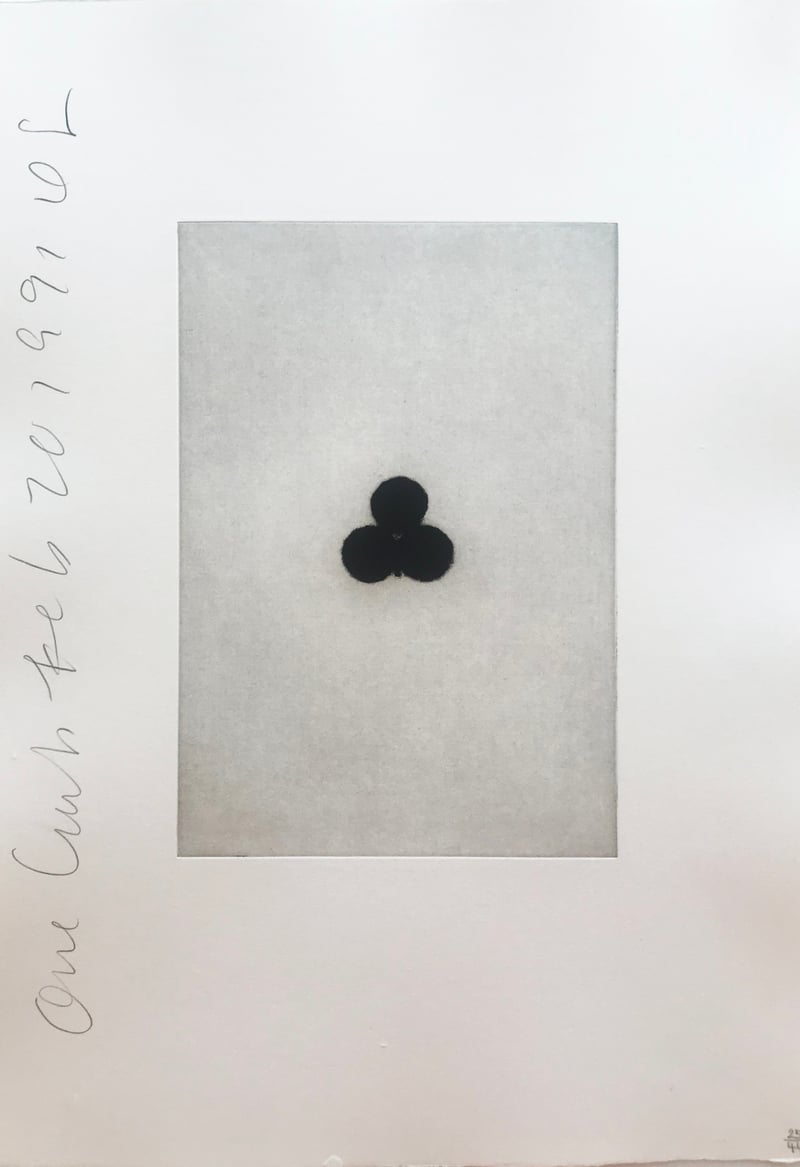 Donald Sultan – Playing Cards (Ace of Clubs), 1990 – Aguatinta Donald Sultan – Playing Cards (Ace of Clubs), 1990 – Aguatinta