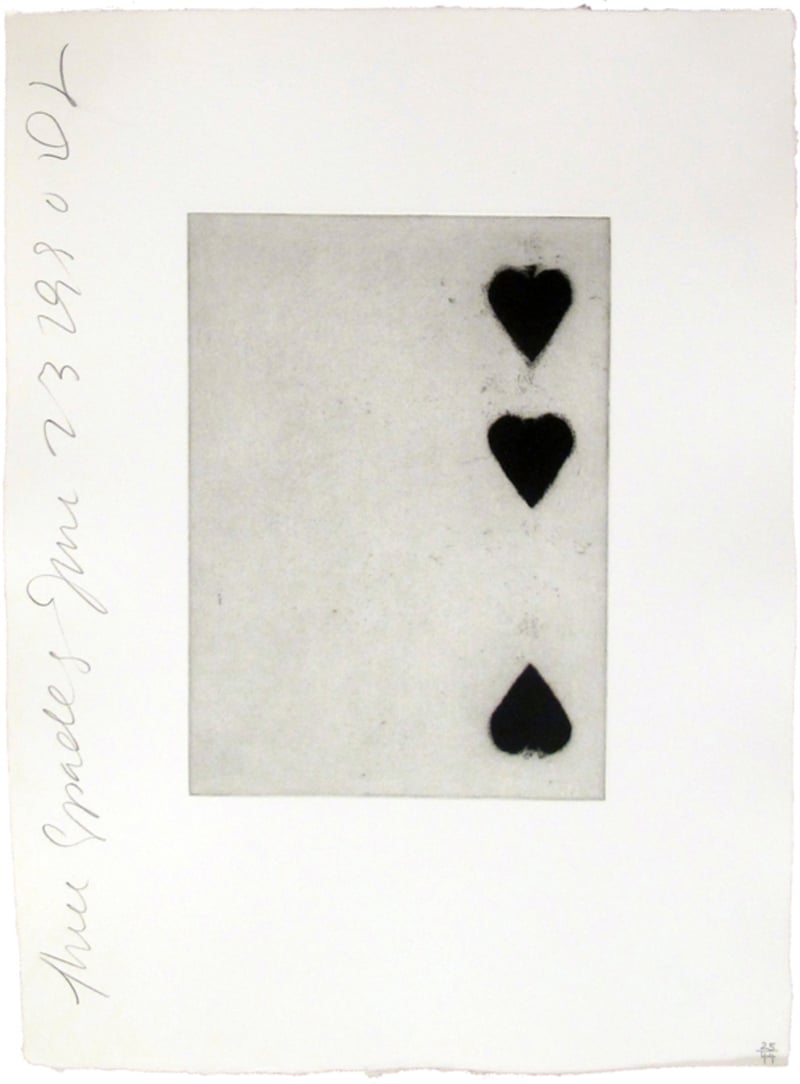 Donald Sultan – Playing Cards (Three of Spades), 1990 – Aquatinte