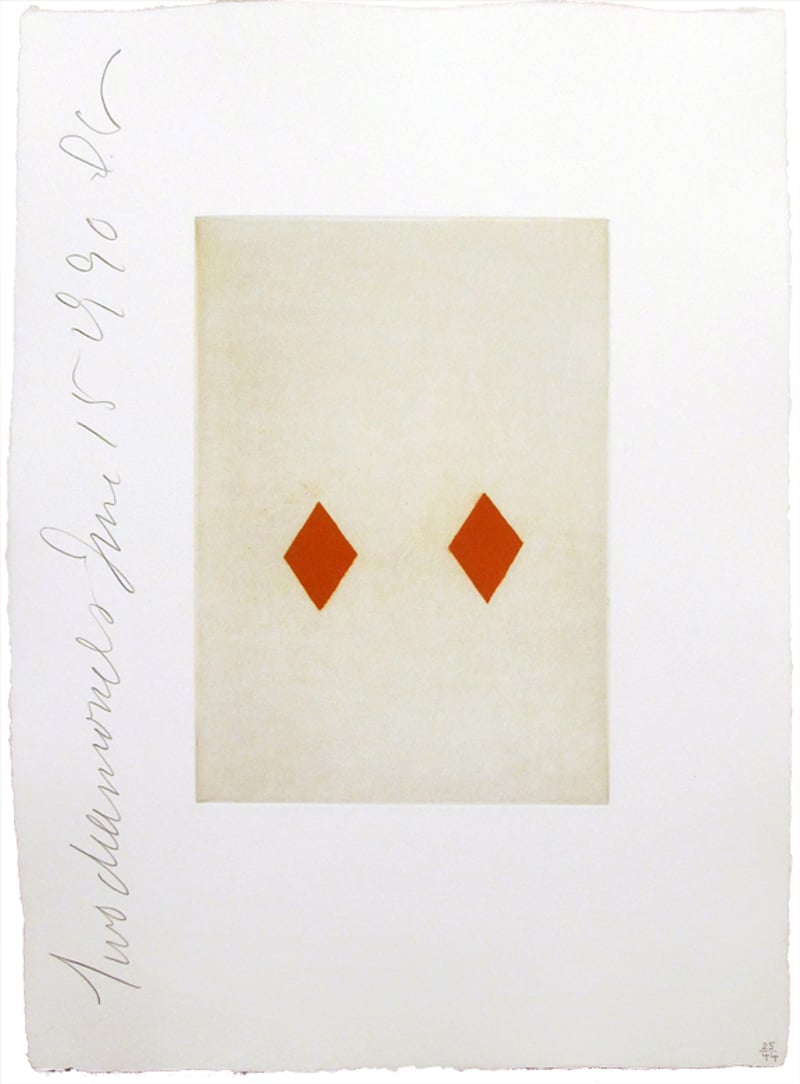 Donald Sultan – Playing Cards (Two of Diamonds), 1990 – Aquatinte