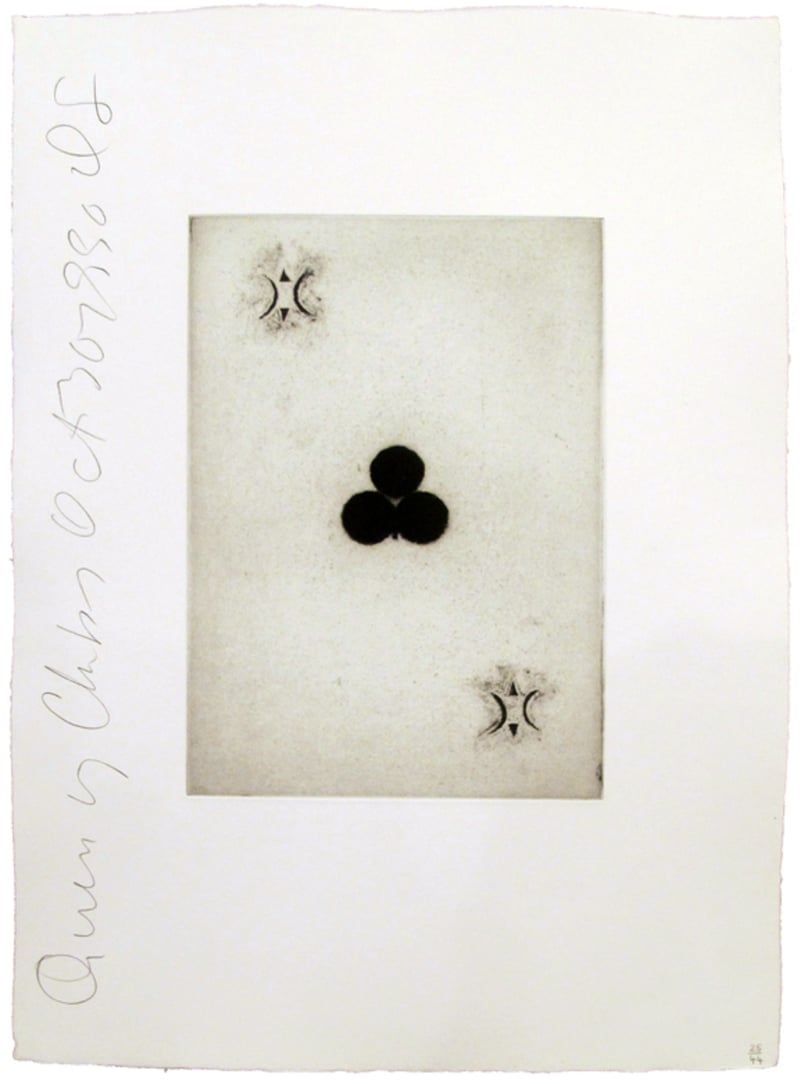 Donald Sultan – Playing Cards (Queen of Clubs), 1990 – Aquatint Donald Sultan – Playing Cards (Queen of Clubs), 1990 – Aquatint
