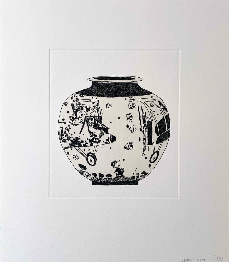 Jonas Wood – Untitled (6), from 8 Pots, 2017 – Etching