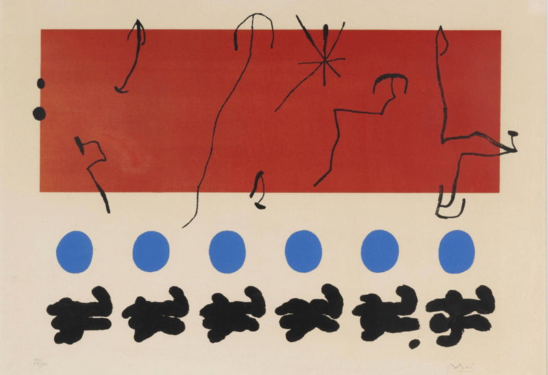 Joan Miró – Ciel rouge, 1960 – Lithographie Joan Miró – Ciel rouge, 1960 – Lithographie