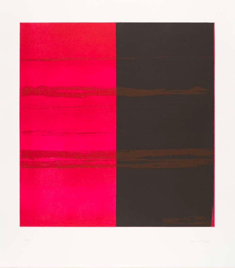 Callum Innes – Lamp Black Scarlet Lake, 2024 – Etching and Aquatint