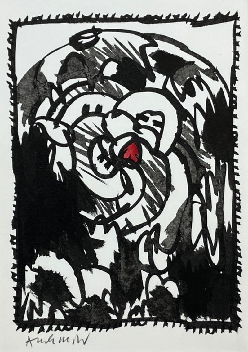 Pierre Alechinsky – Tête Bêche, 1987 – Tinta