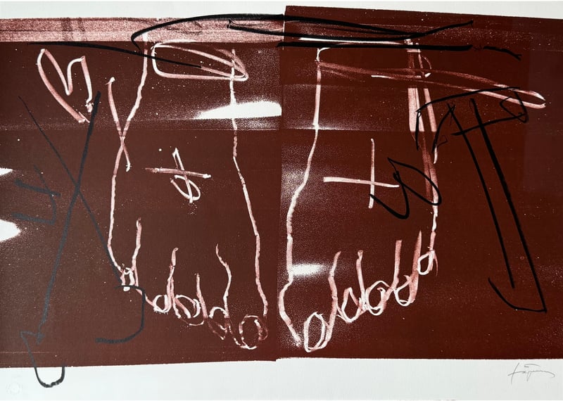 Antoni Tapies – Deux pieds, 1997 – Lithograph Antoni Tapies – Deux pieds, 1997 – Lithograph
