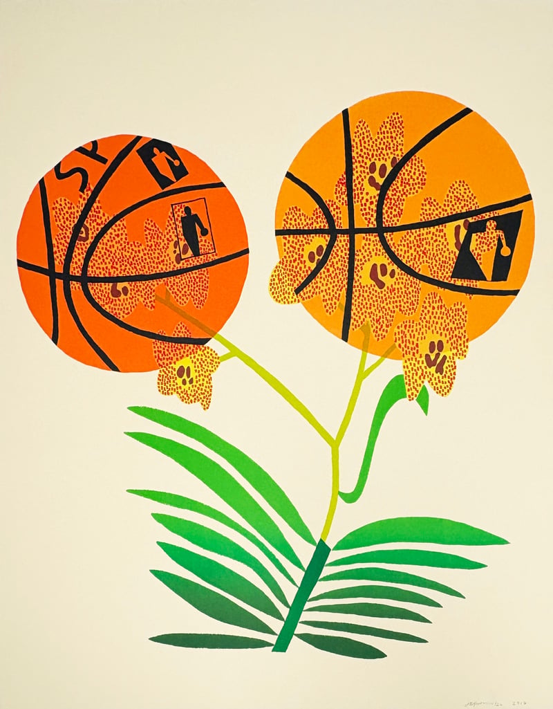 Jonas Wood – Double Basketball Orchid (State I), 2017 – Litografía Jonas Wood – Double Basketball Orchid (State I), 2017 – Litografía
