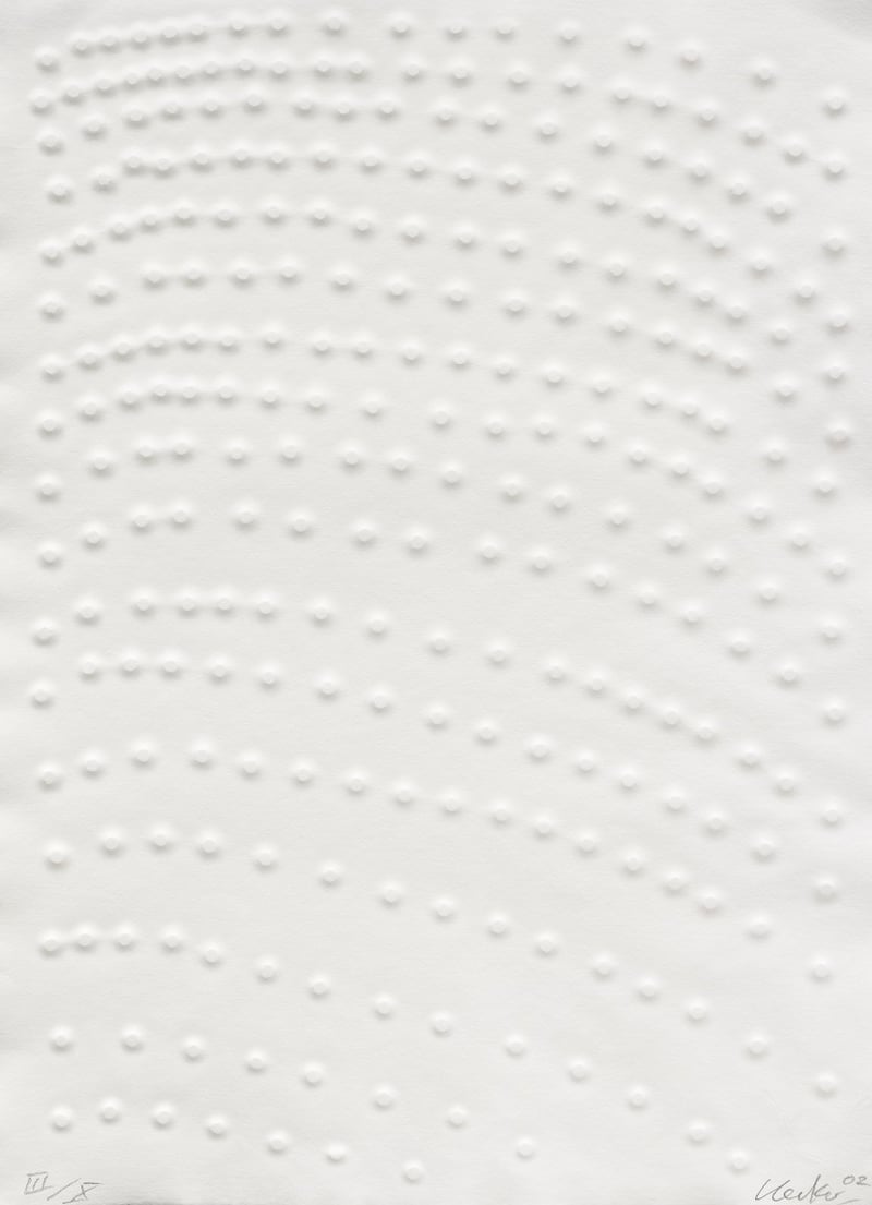 Gunther Uecker – Graphein VII, Reise Kadmos, 2002 – Gaufrage