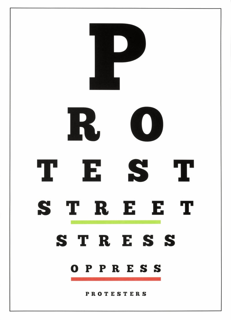 Ivan Navarro – Carta visual (Protest), 2019 – Lithograph
