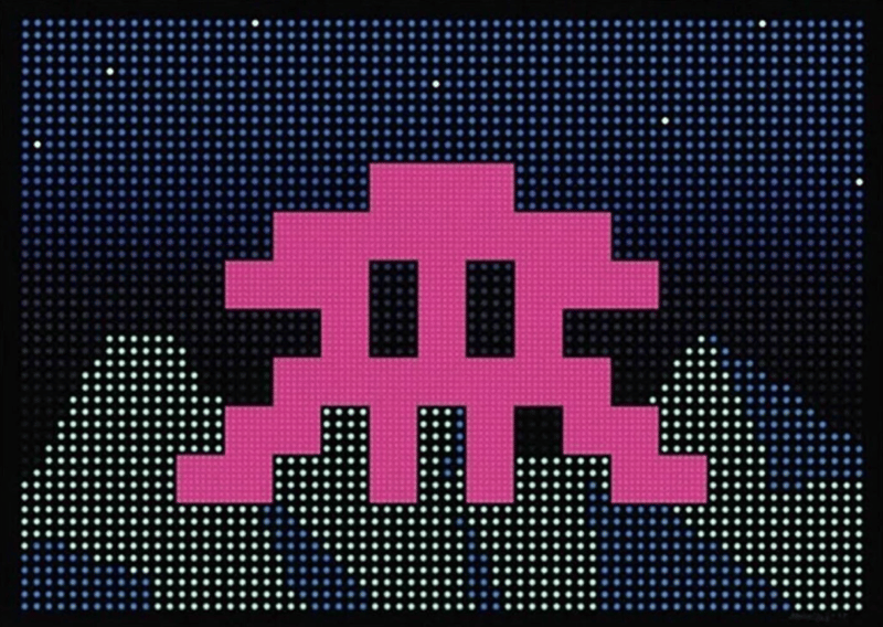Invader – LED, 2017 – Screen-print