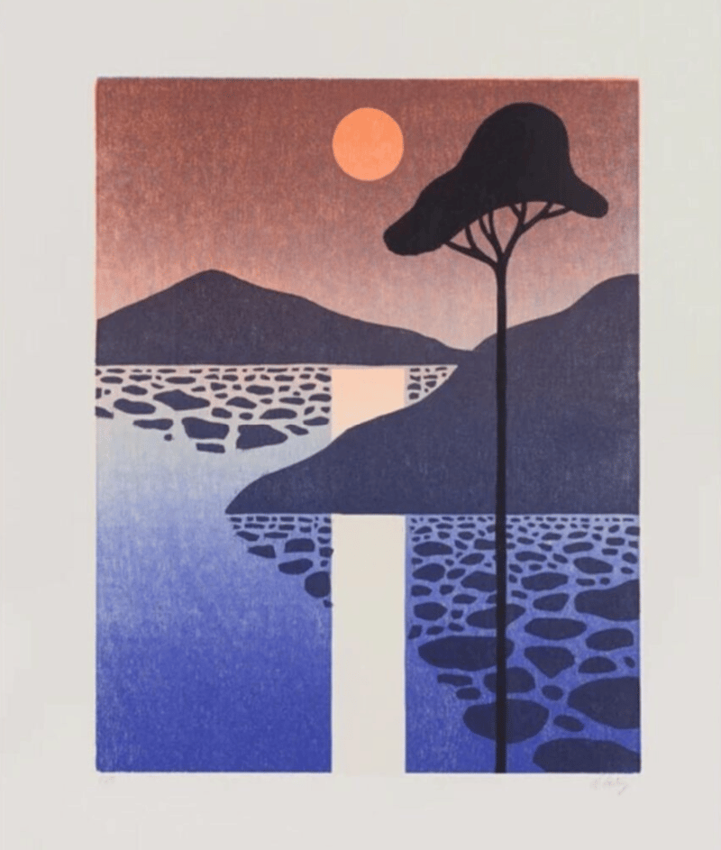 Nicolas Party – Sunset, 2021 – Woodcut Nicolas Party – Sunset, 2021 – Woodcut
