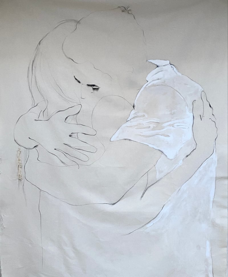 Eva Claessens – Embrace, 2025 – Técnica mixta Eva Claessens – Embrace, 2025 – Técnica mixta