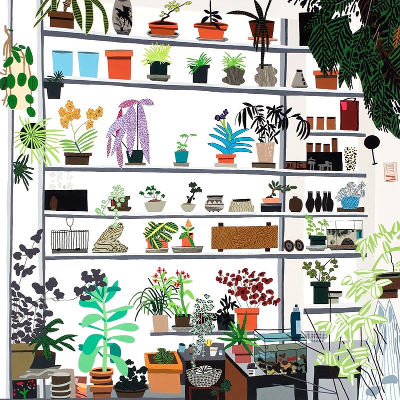Jonas Wood – Large Shelf Still Life, 2017 – Offset Print